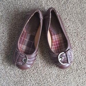 《Xhilaration》Brown Buckle Flats•Girl's 12.5